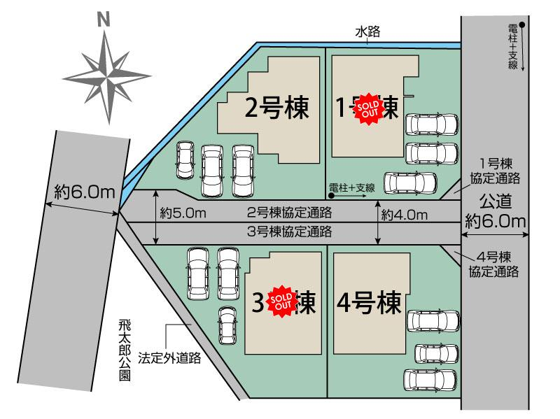 ブルーミングガーデン伊達市篭田４棟の見取り図