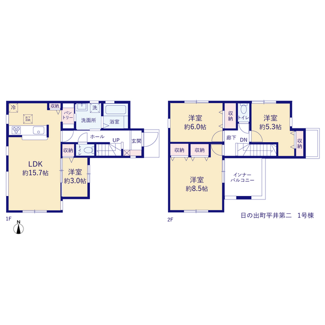 リーブルガーデン日の出町平井第二の見取り図