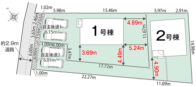 リナージュネクスジー野田市古布内０１期の見取り図