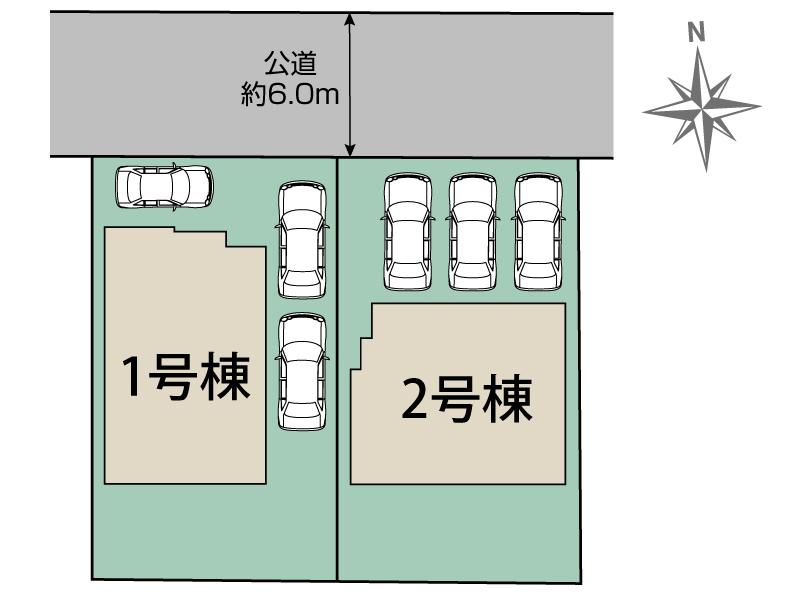 ブルーミングガーデン郡山市安積町笹川中ノ渡戸２棟の見取り図