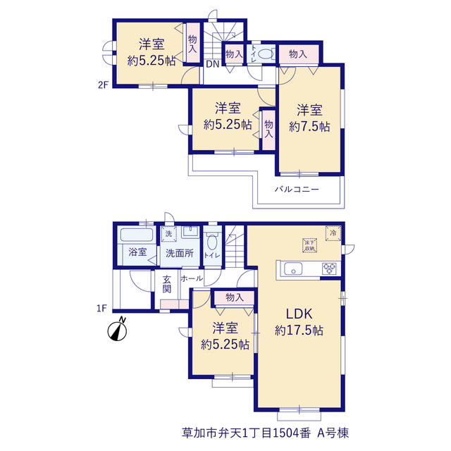 ハートフルタウン草加市弁天1丁目1504番の見取り図