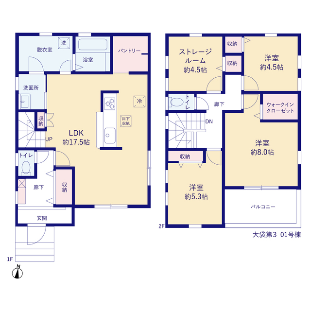 リーブルガーデン大袋第３の見取り図