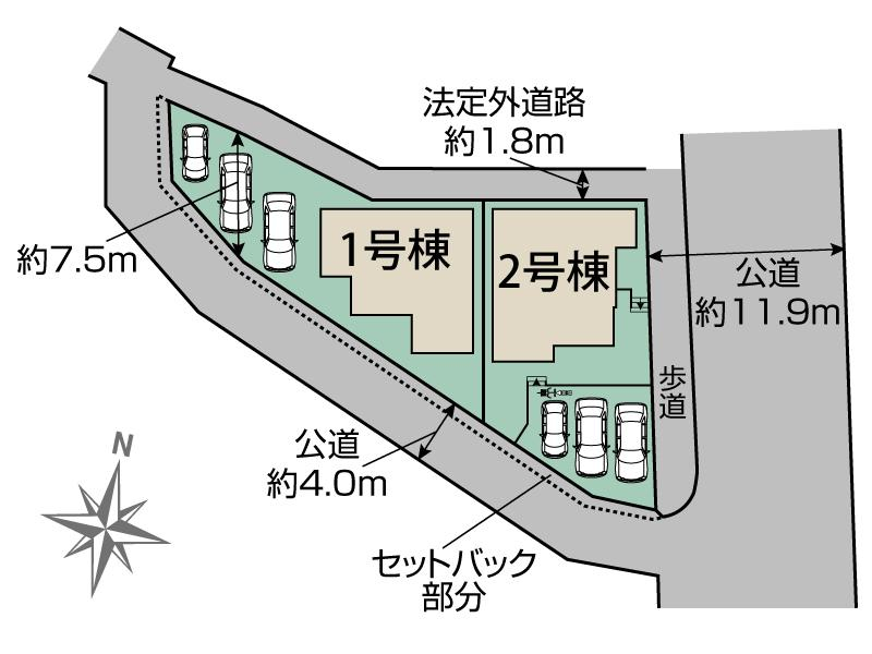 ブルーミングガーデン茅ヶ崎市香川１丁目２棟の見取り図