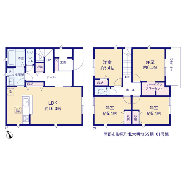 リーブルガーデン蒲郡市形原町北大明地５９期の見取り図