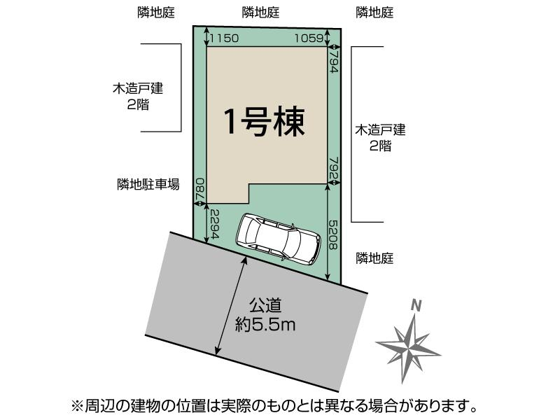 ブルーミングガーデン川越市的場９期１棟の見取り図