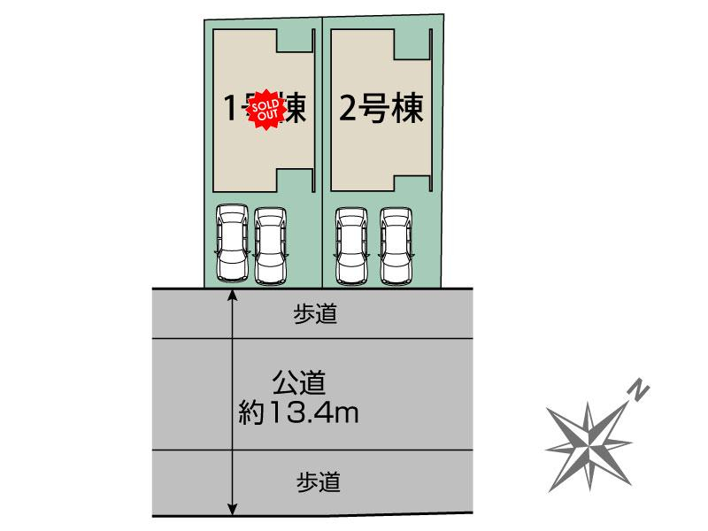 ブルーミングガーデン安芸郡海田町大立町２棟の見取り図
