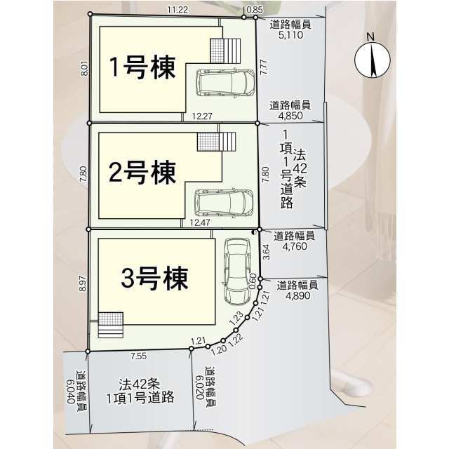 クレイドルガーデン宇治市伊勢田町 第1の見取り図