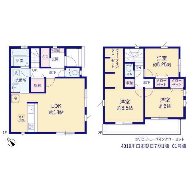 グラファーレ4319川口市朝日７期１棟の見取り図