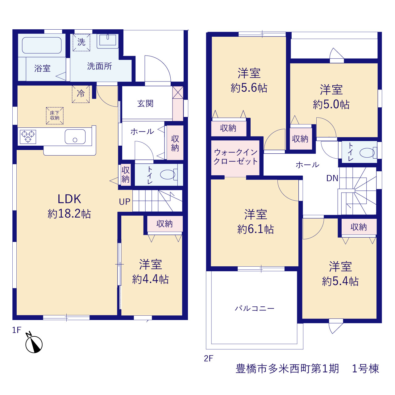 リーブルガーデン豊橋市多米西町第１期の見取り図