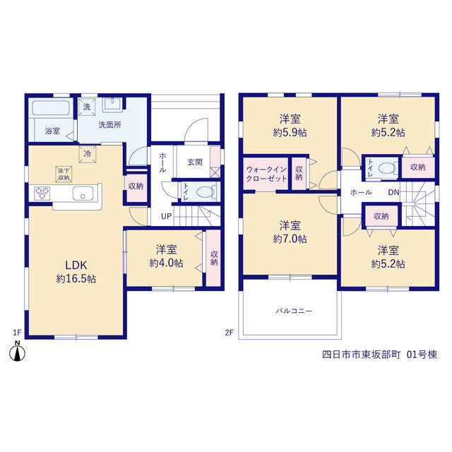 リーブルガーデン四日市市東坂部町の見取り図
