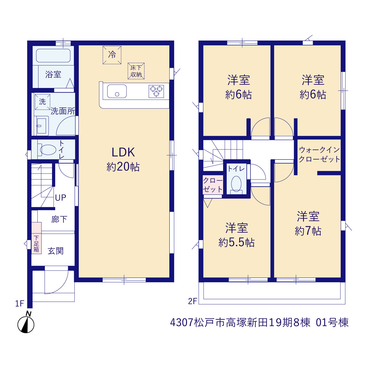 グラファーレ4307松戸市高塚新田１９期８棟の見取り図