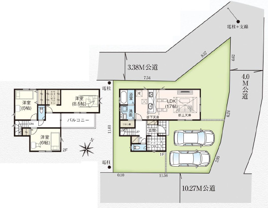 グラファーレ4382狭山市広瀬東１５期１棟の見取り図