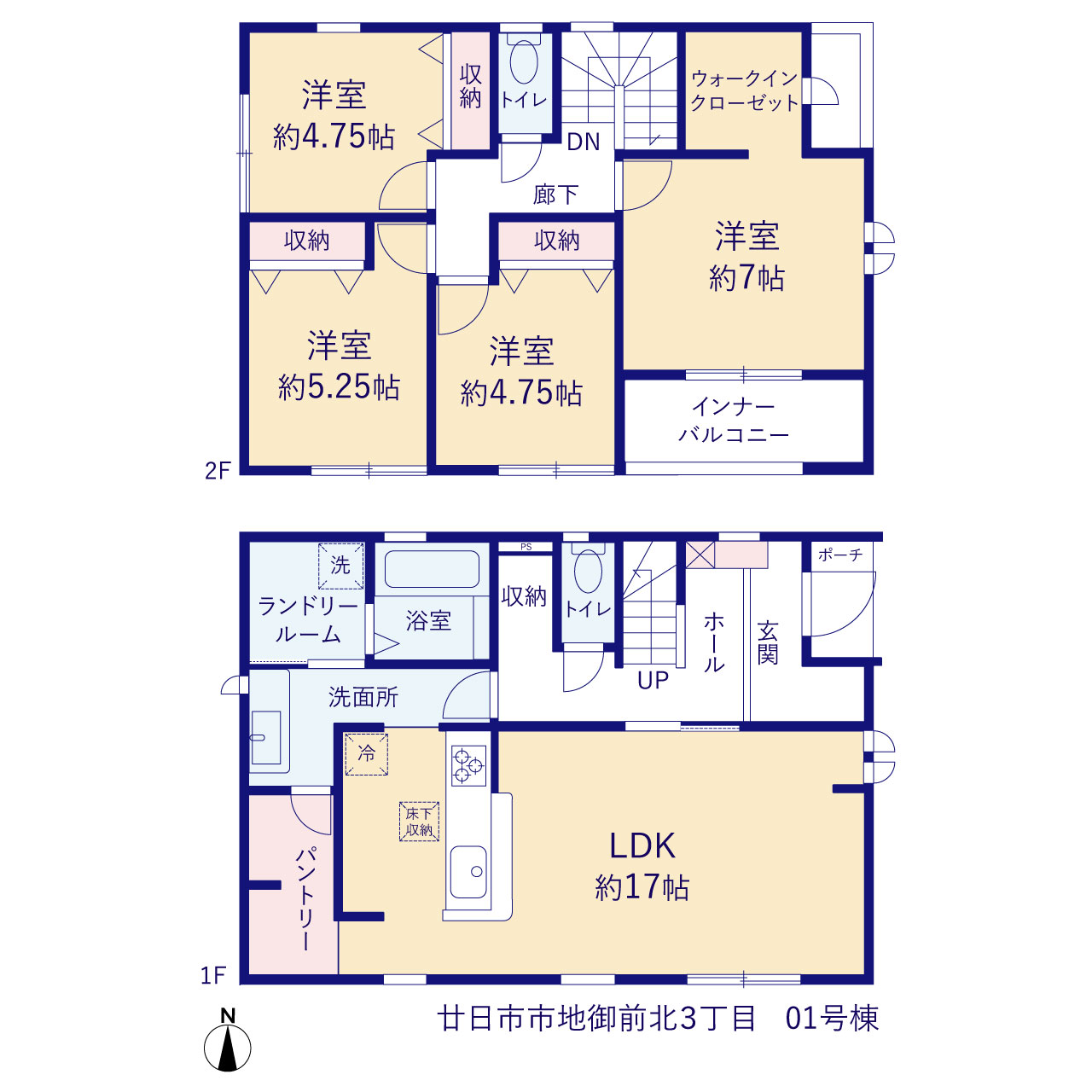 リーブルガーデン廿日市市地御前北３丁目の見取り図