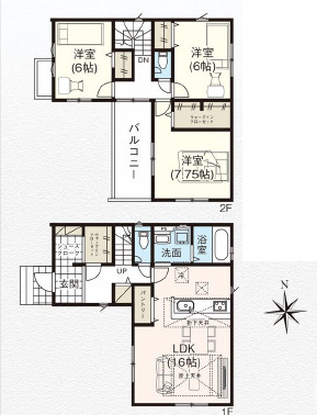 グラファーレ4382坂戸市三光町５期２棟の見取り図