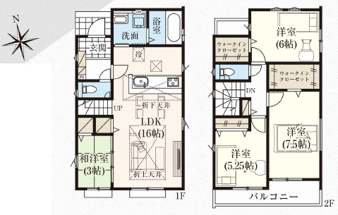 グラファーレ4382川越市中台３期３棟の見取り図