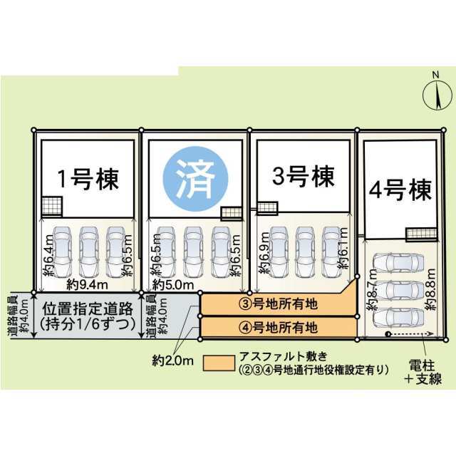 【販売中物件：1号棟、3号棟、4号棟】