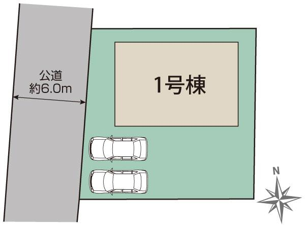 ブルーミングガーデン水戸市千波町６期１棟の見取り図