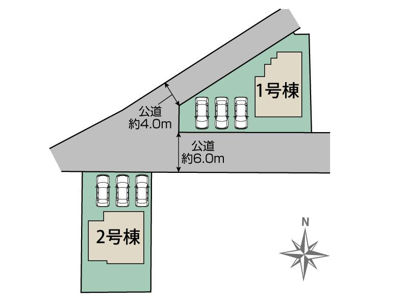 ブルーミングガーデン前橋市上新田町２棟の見取り図