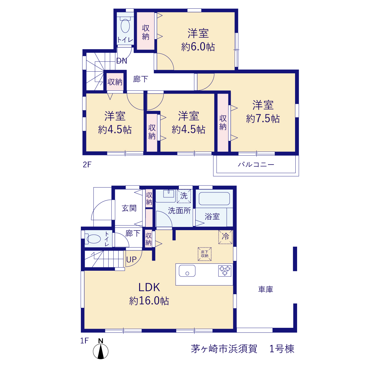 リーブルガーデン茅ヶ崎市浜須賀の見取り図