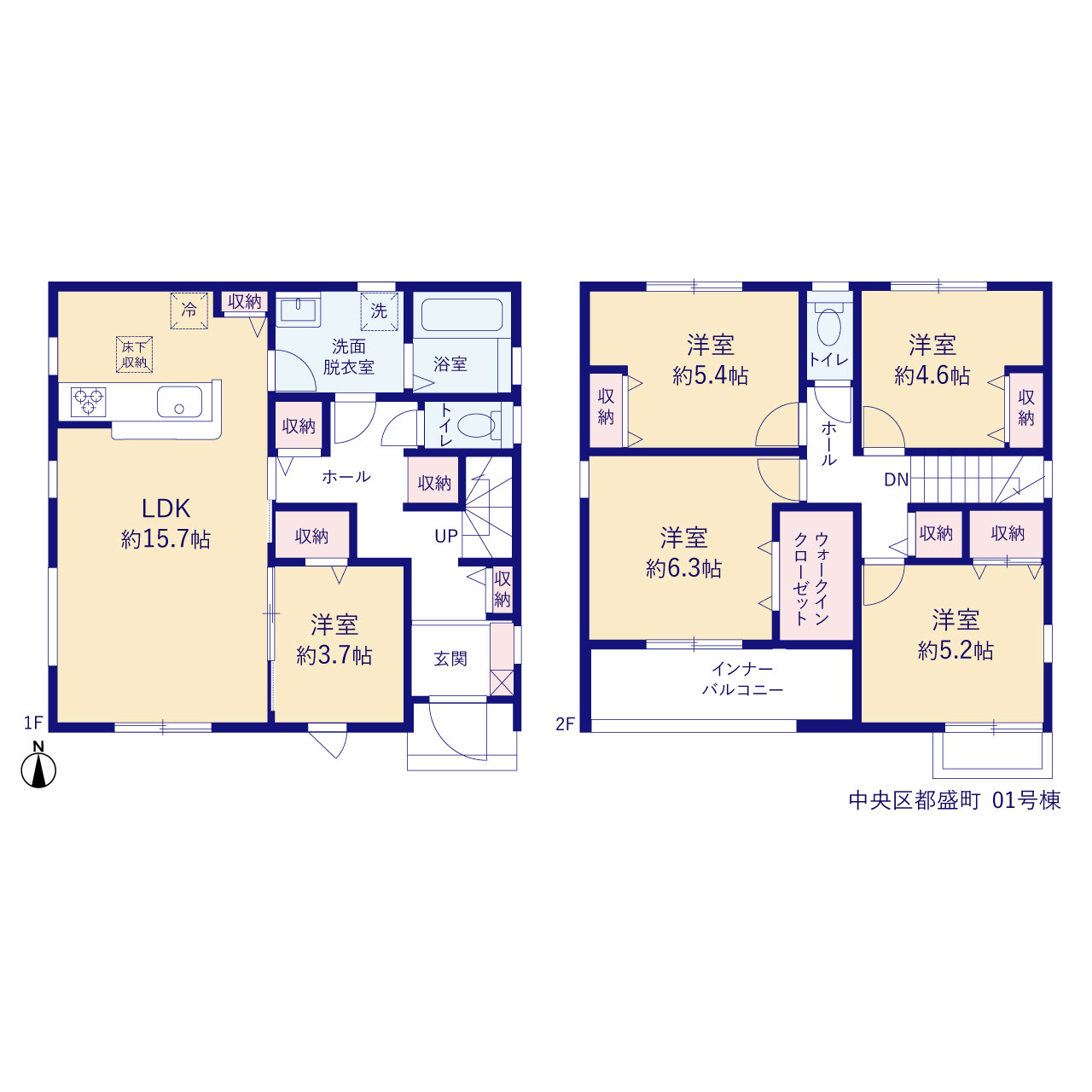 リーブルガーデン中央区都盛町の見取り図
