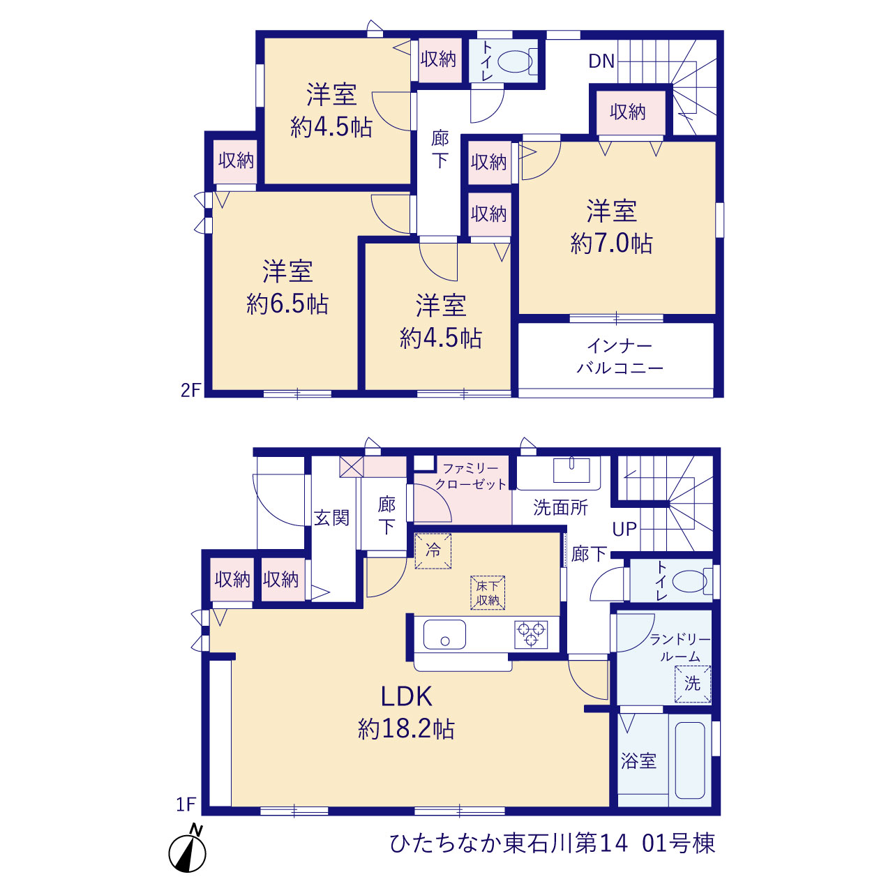 リーブルガーデンひたちなか東石川第１４の見取り図