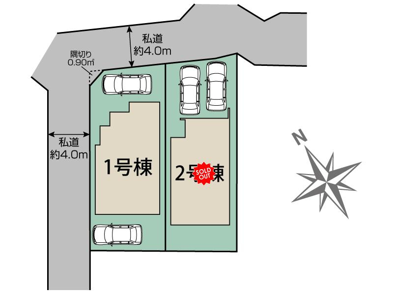 ブルーミングガーデン東村山市恩多町５丁目２棟の見取り図