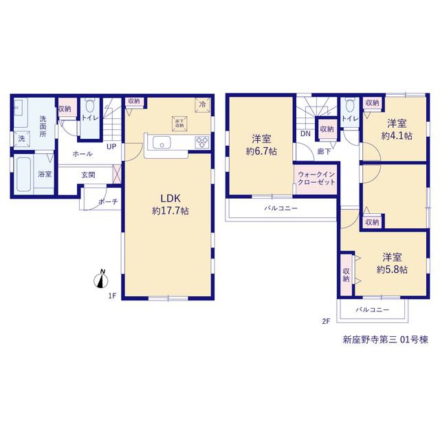 リーブルガーデン新座野寺第三の見取り図