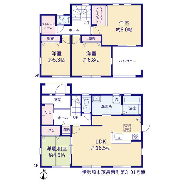 リーブルガーデン伊勢崎市茂呂南町第３の見取り図