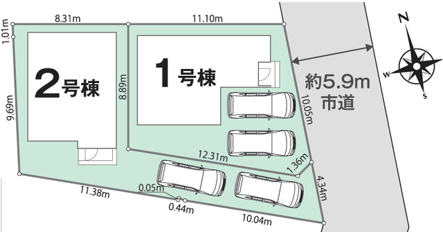 リナージュネクスジー半田市花園町６丁目０１期の見取り図