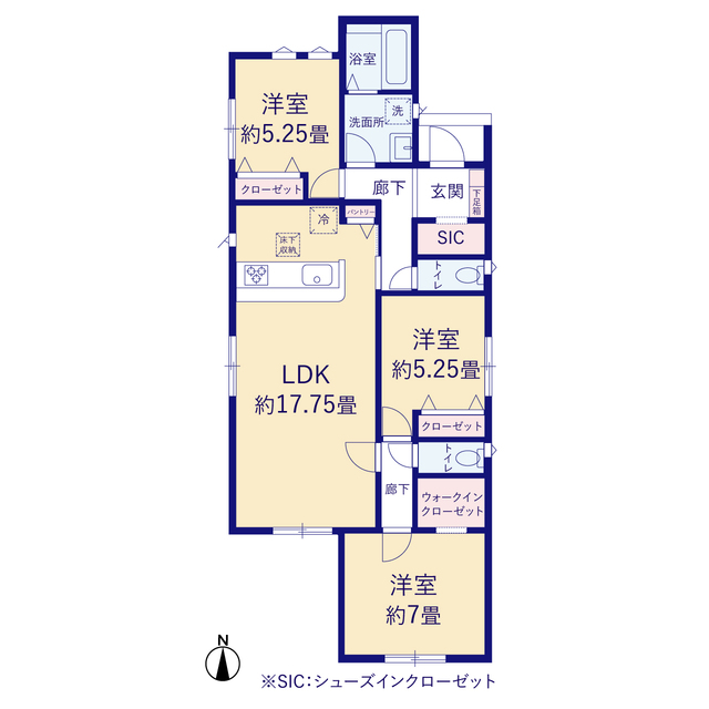 グラファーレ4349郡山市富田町１６期２棟の見取り図