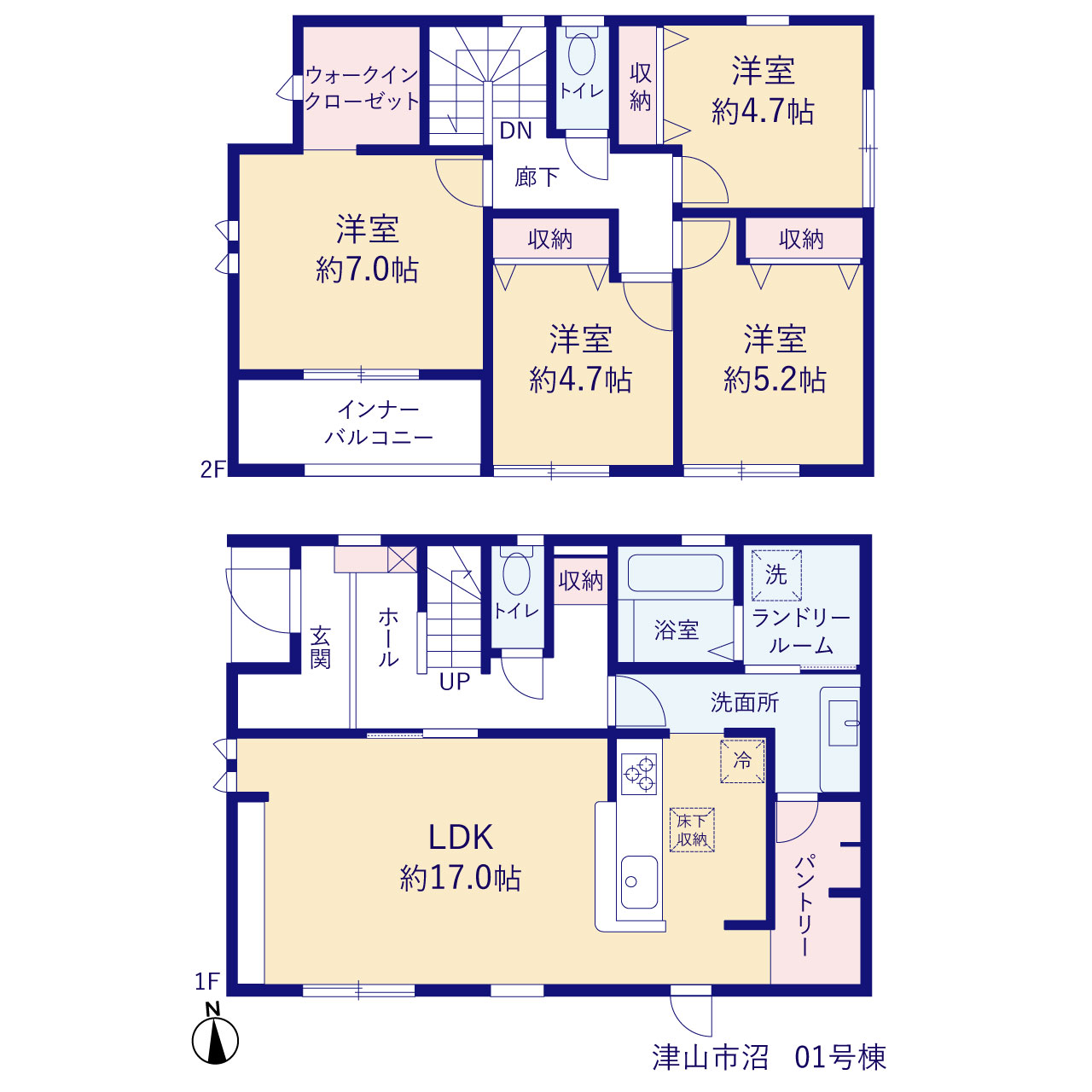 リーブルガーデン津山市沼の見取り図