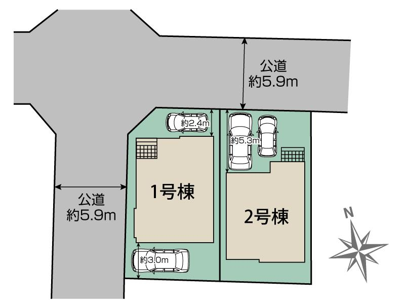 ブルーミングガーデン我孫子市青山台１丁目２棟の見取り図