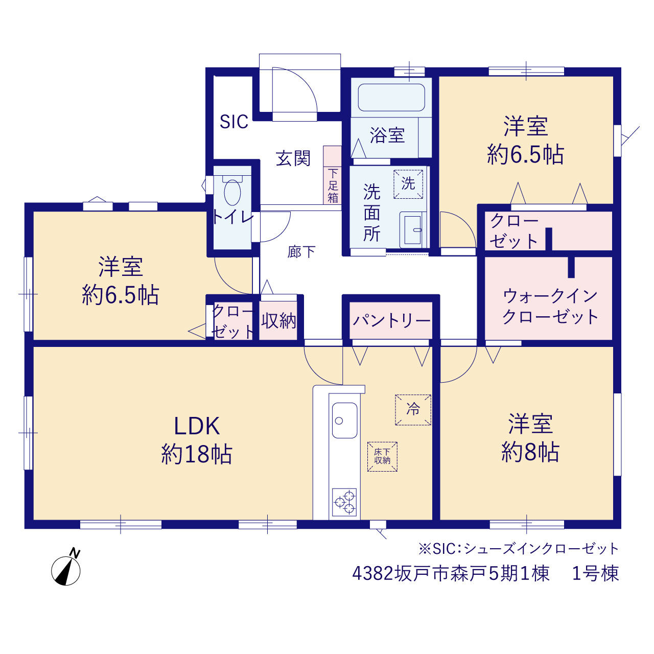 グラファーレ4382坂戸市森戸５期１棟の見取り図