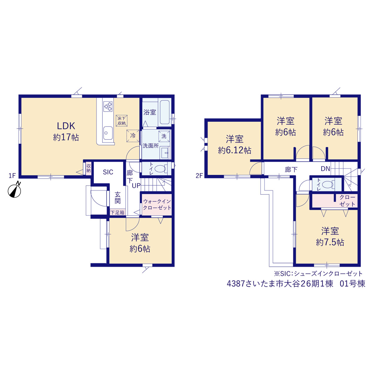 グラファーレ4387さいたま市大谷２６期１棟の見取り図