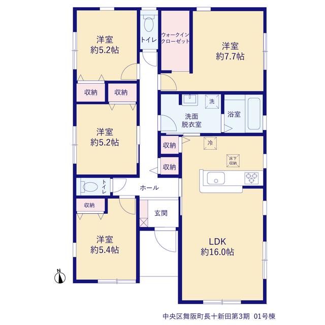 リーブルガーデン中央区舞阪町長十新田第３期の見取り図