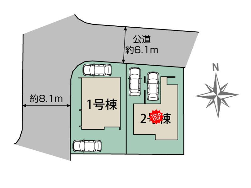 ブルーミングガーデン仙台市泉区将監１丁目２棟の見取り図