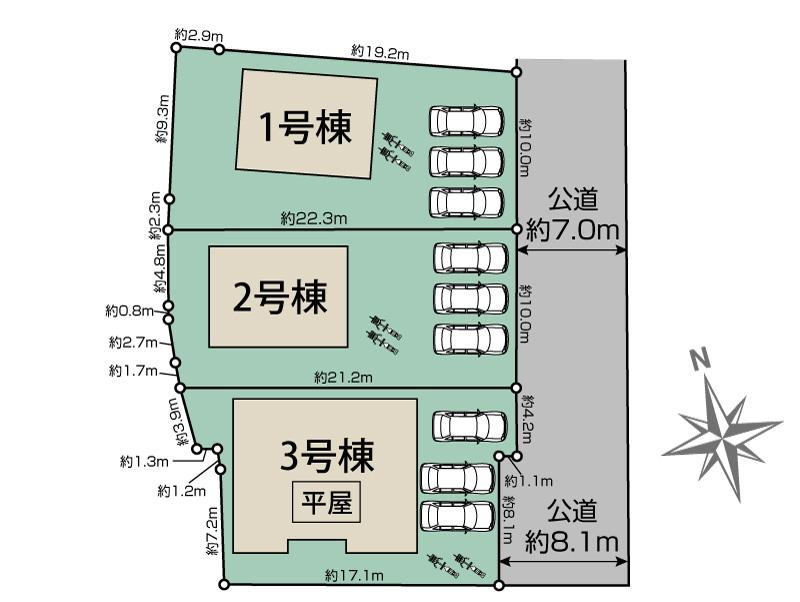 ブルーミングガーデン北葛城郡広陵町大野３棟の見取り図