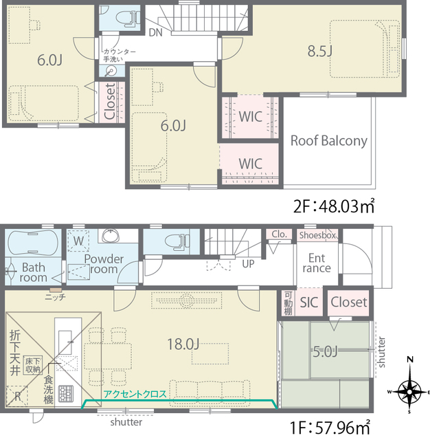 リナージュネクスジー橿原市新口町０１期の見取り図