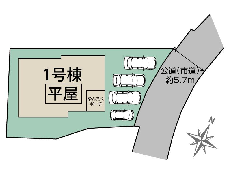 うるま市田場3期1棟 区画図 【販売中物件：1号棟】