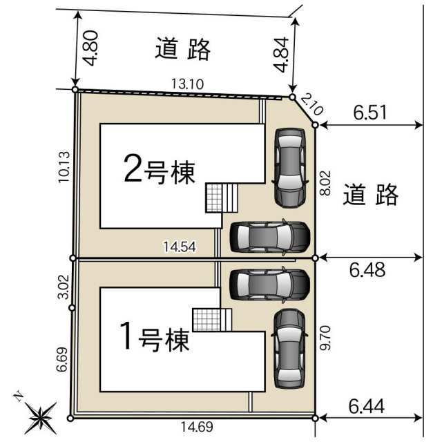 クレイドルガーデン香芝市穴虫 第8の見取り図