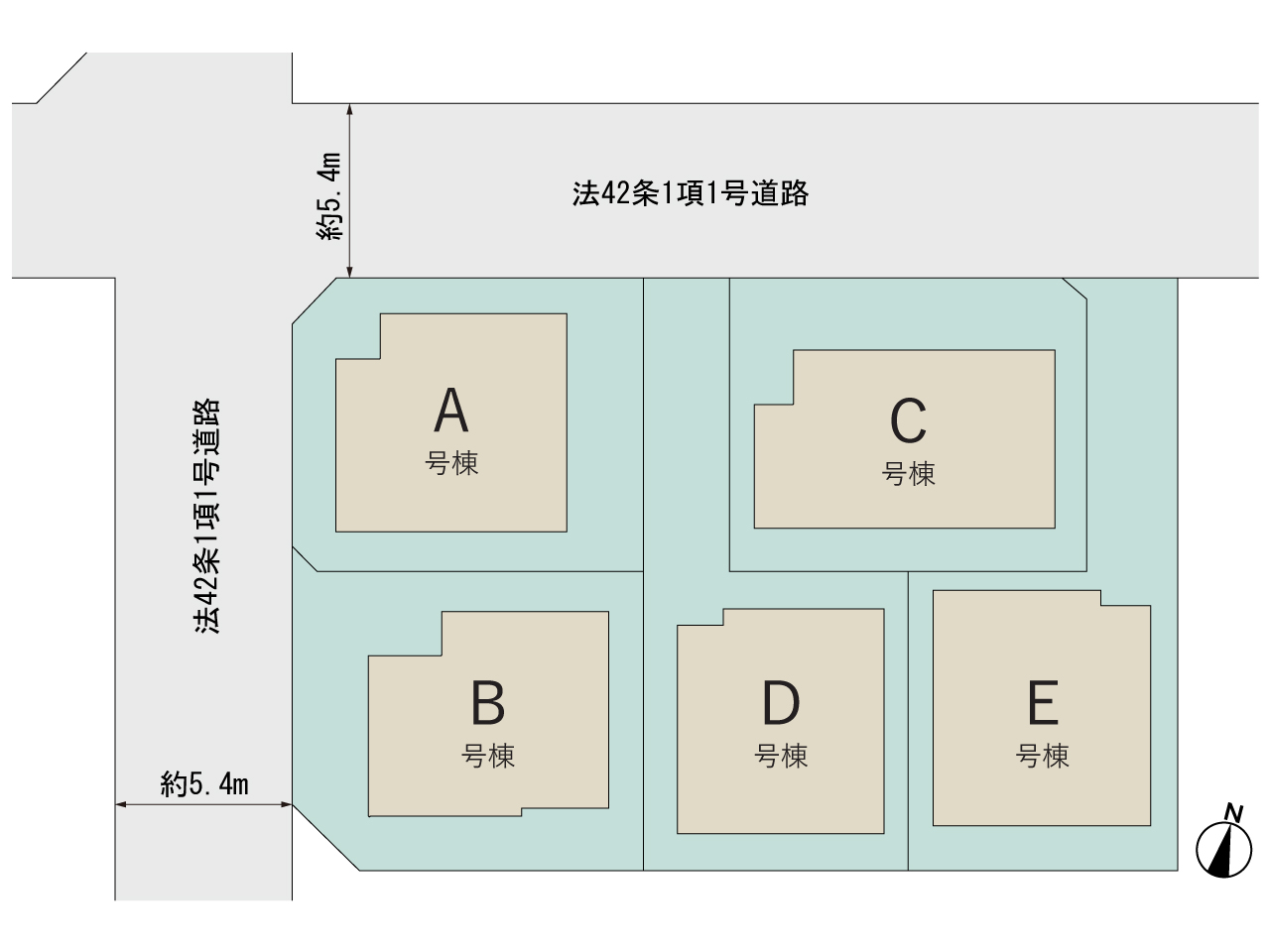 【販売中物件：A号棟、B号棟、C号棟、D号棟、E号棟】