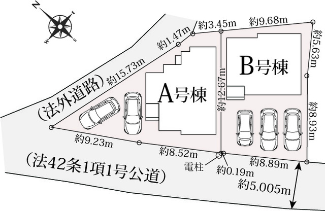 全体区画図 【販売中物件：A号棟、B号棟】
