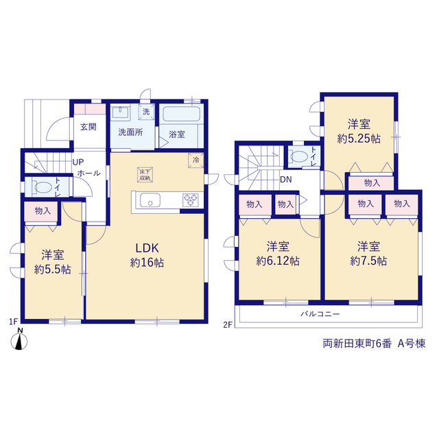 ハートフルタウン両新田東町6番の見取り図