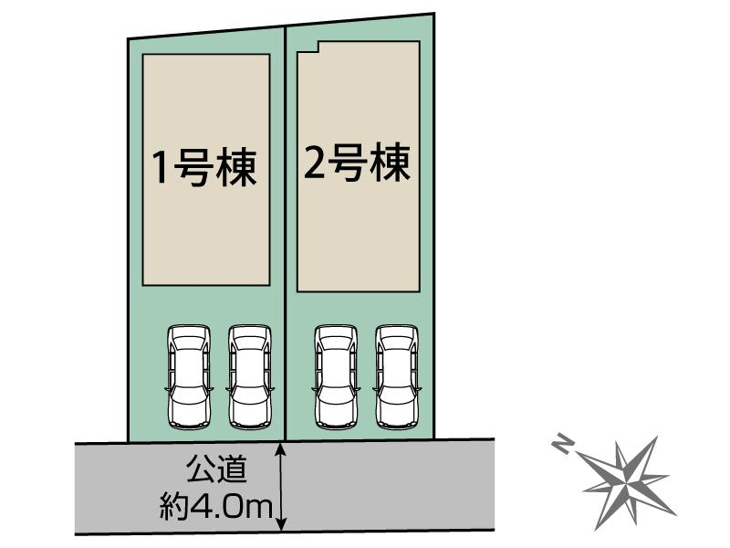 清瀬市けやき通り中清戸2棟 区画図 【販売中物件：1号棟、2号棟】