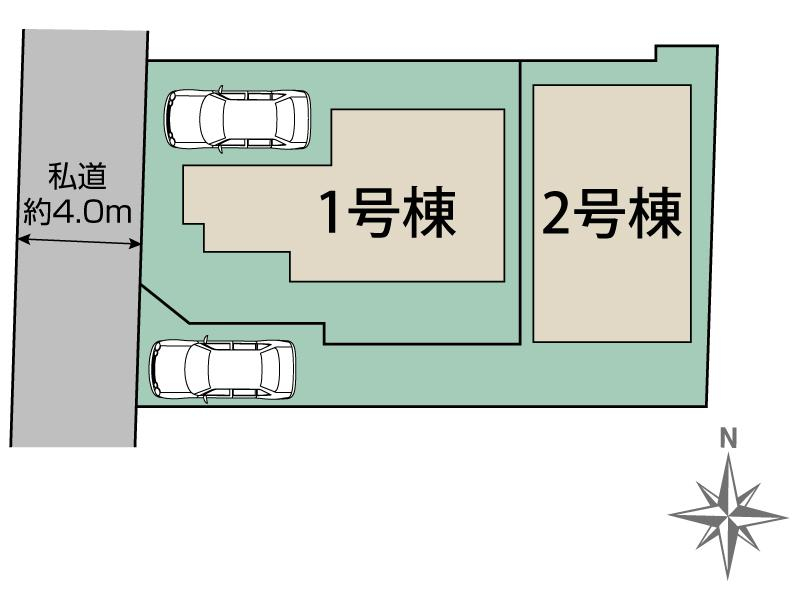小金井市桜町1丁目2棟 区画図 【販売中物件：1号棟、2号棟】