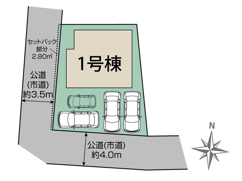 うるま市勝連内間1棟 区画図 【販売中物件：1号棟】