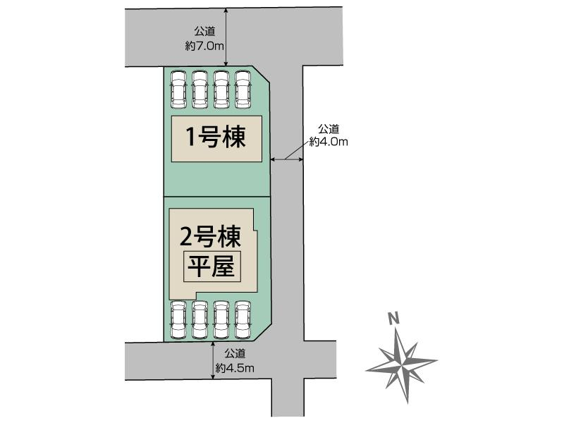 ブルーミングガーデン一宮市柚木颪２棟の見取り図