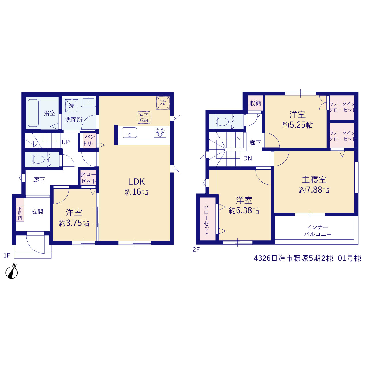 グラファーレ4326日進市藤塚５期２棟の見取り図