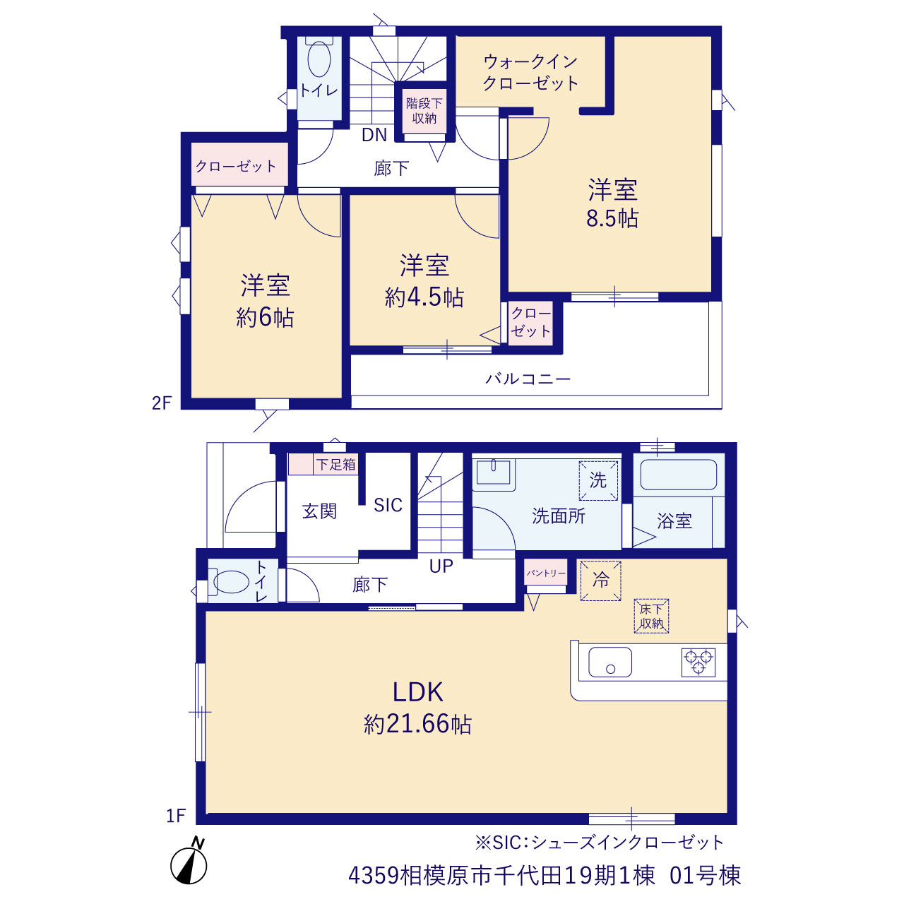グラファーレ4359相模原市千代田１９期１棟の見取り図
