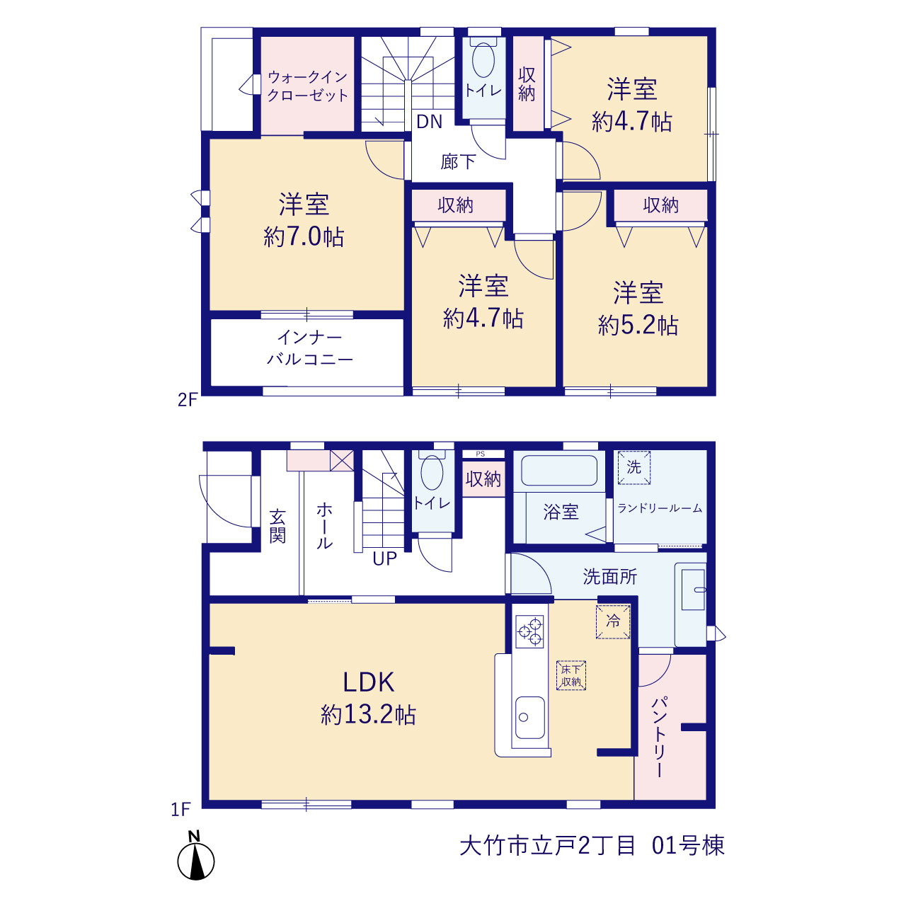 リーブルガーデン大竹市立戸2丁目の見取り図